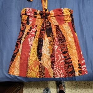 Daisy & Clover Colorful Strapless Boho Top Size M